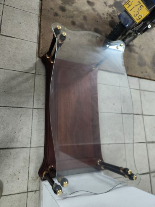 Mesa vidro madeira