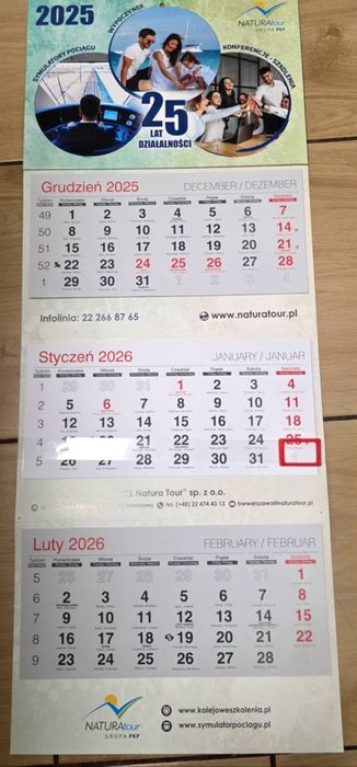 Kalendarz na ścianę Nat 2026