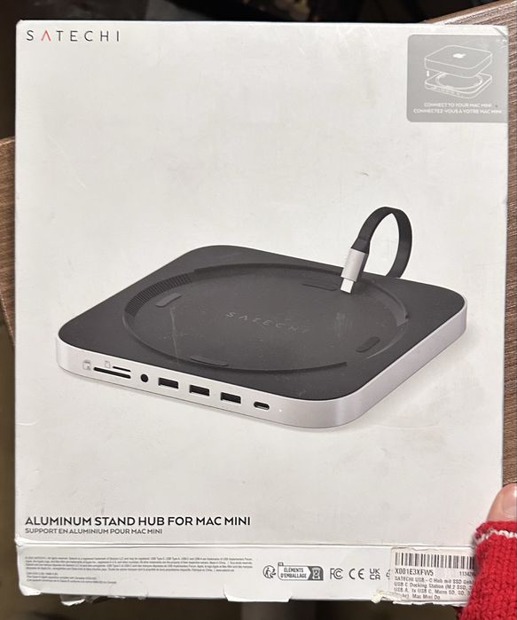 Док-станція Satechi Mac Mini M4 Stand & Hub with SSD Enclosure Silver