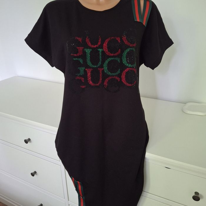 Czarna tunika z logo Gucci