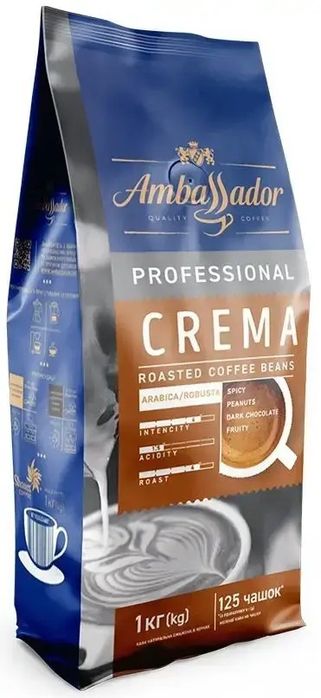 Кава Ambassador Professional Crema 1 кг у зернах