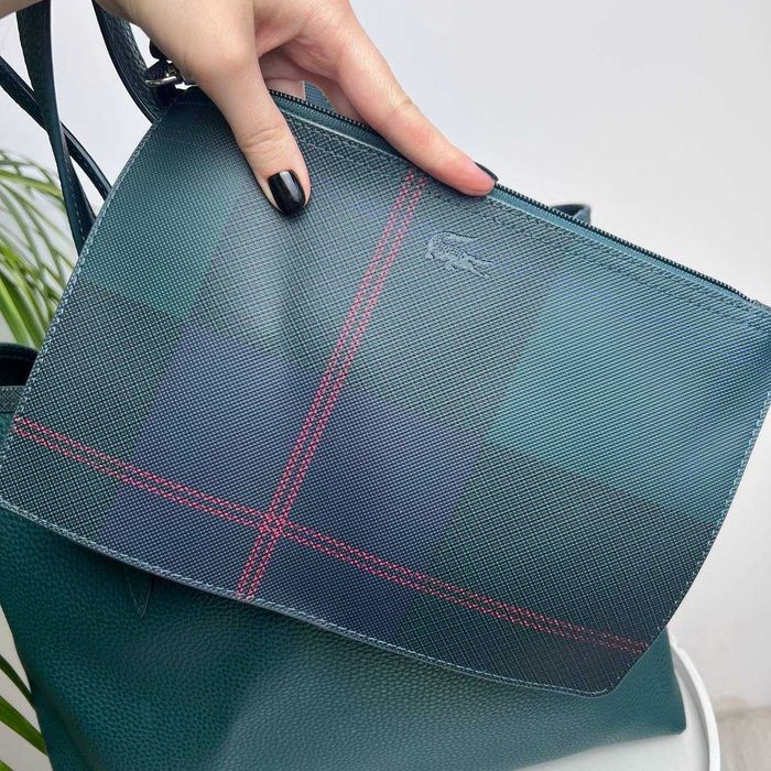 Шкіряна Жіноча сумка-тоут Lacoste Anna з чохлом петі-піке Оригінал