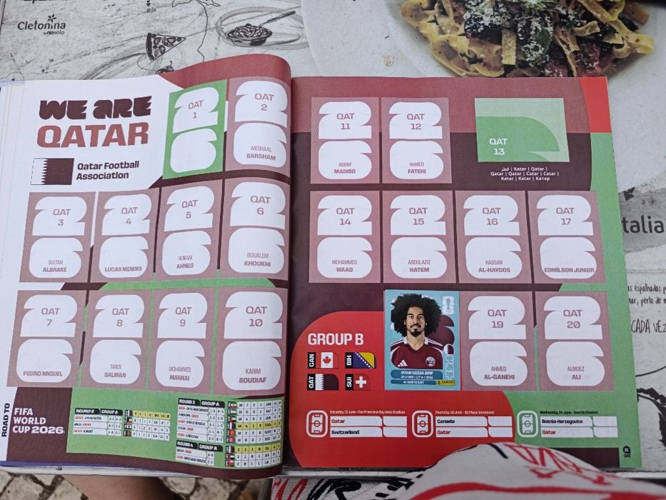 Caderneta da Copa do Mundo 2026 com 29 cromos já colados