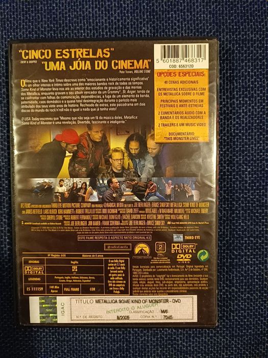 DVD do filme "Metallica - Some Kind of Monster" (portes grátis)