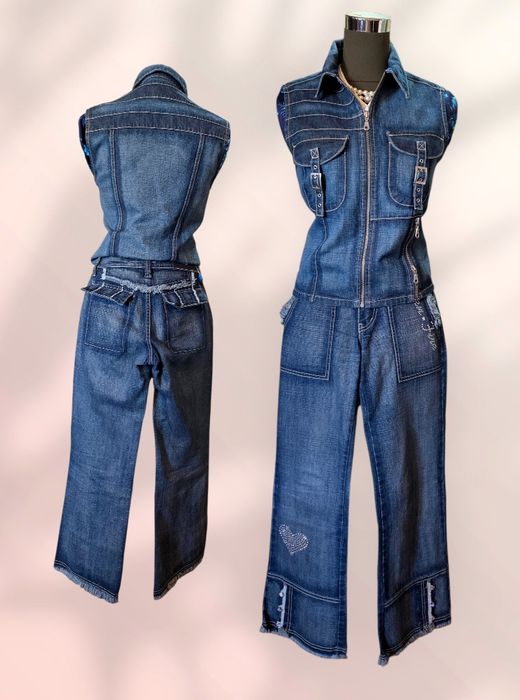 Belíssimo conjunto Jeans Mulher Coração. Medidas nas fotos