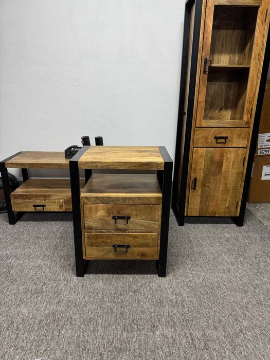 Szafka boczna nocna komoda styl LOFT skompletuj serie Britt Nowa F-Vat