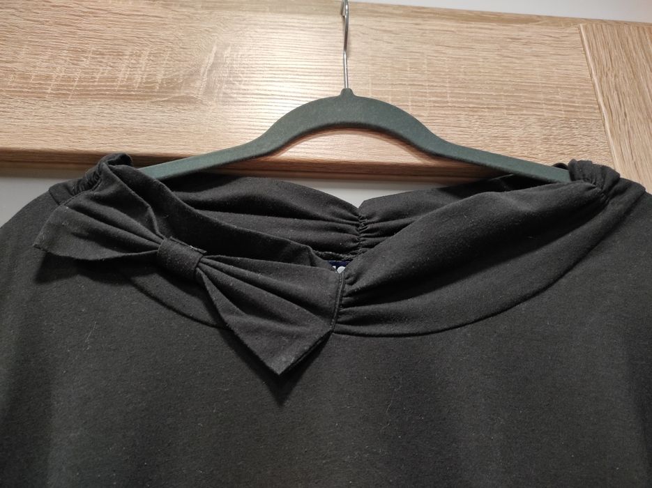 Bluzka z kokardą czarna