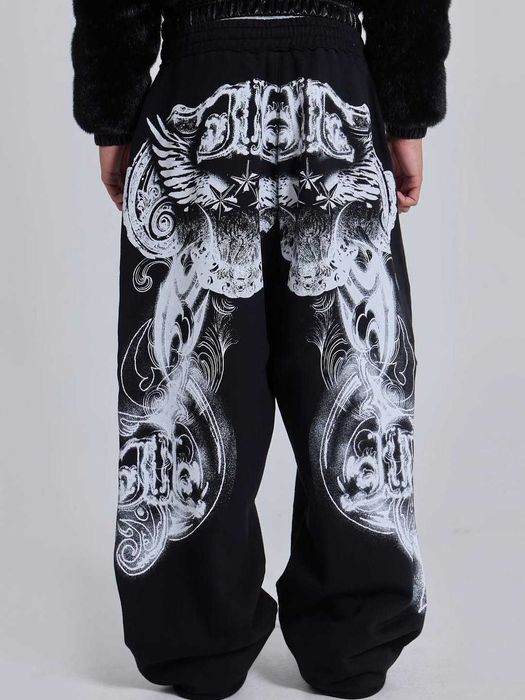 штани унісекс Jaded London Black Gothic Printed Jogger Оригінал  Rare