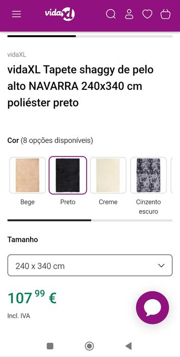 Tapete de pêlo preto