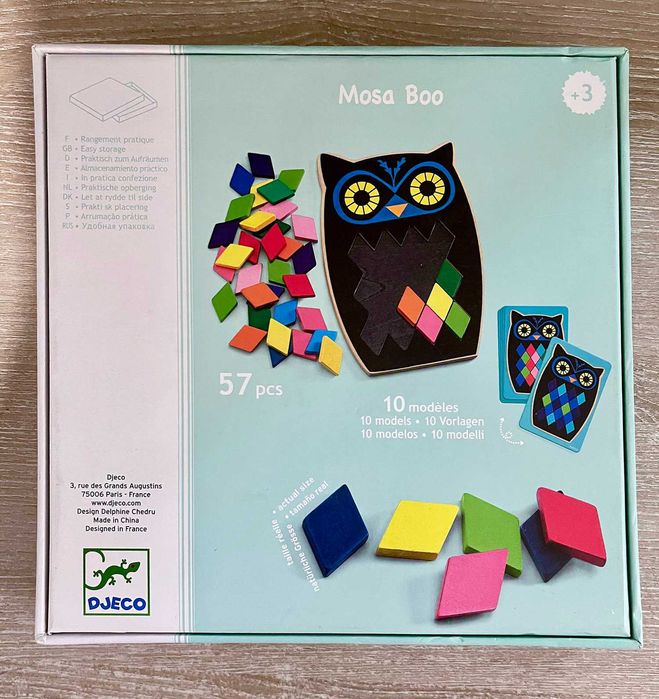 Гра настільна Djeco Mosa Boo Сова мозаїка  2+3+