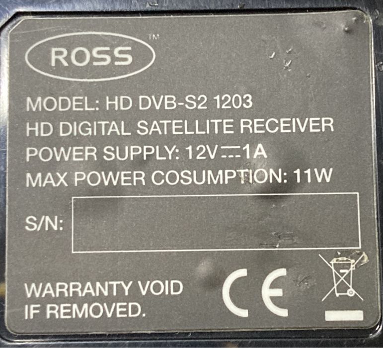 Pilot dekodera Ross HD DVB-S2