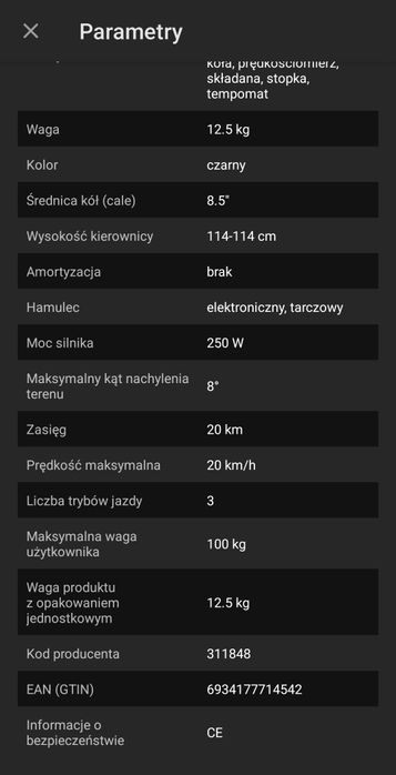 Hulajnoga xiaomi 1s