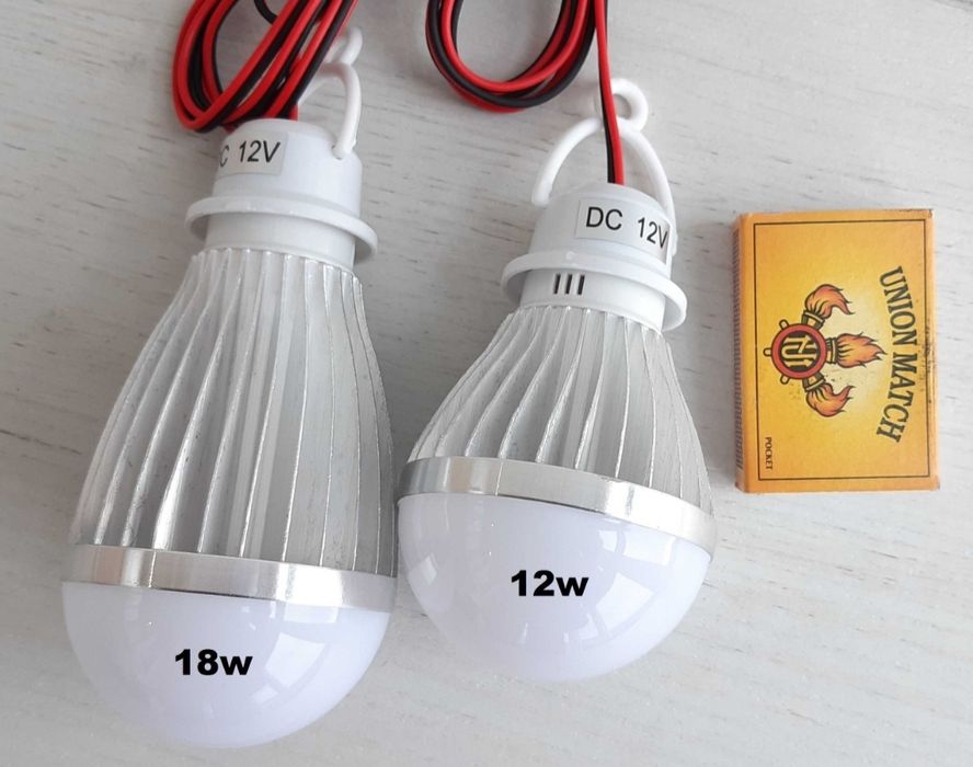 Ярка LED лампа 12v від аккумулятора 12w, 18w