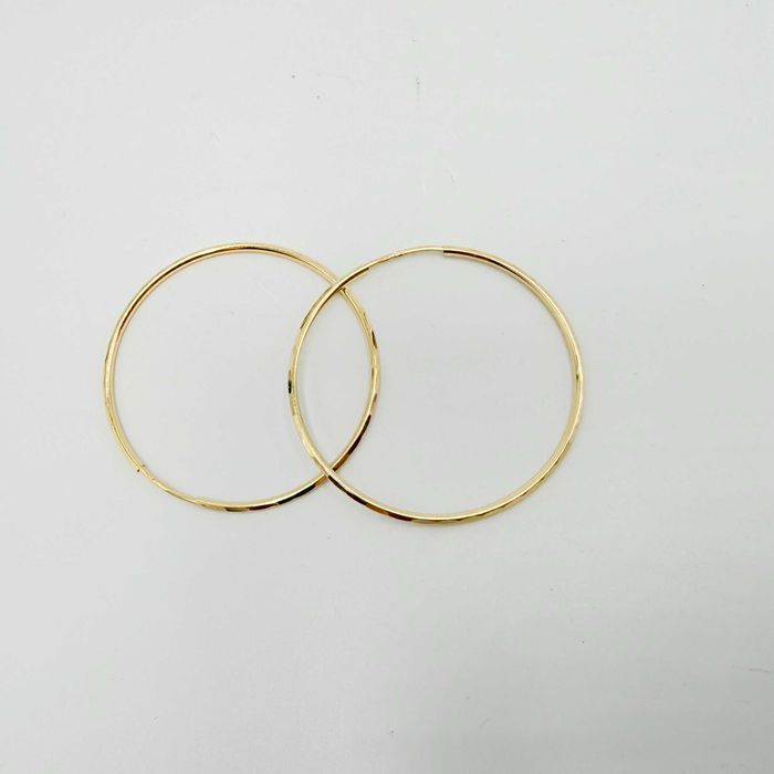 Złote kolczyki 585 duże koła diamentowane 42,5mm 2,36g