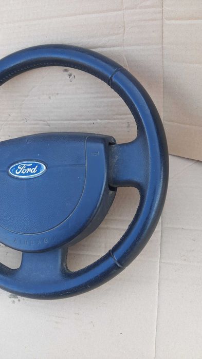 Kierownica kompletna skórzana Ford Fiesta mk6 Fusion skóra ładna nie wytarta