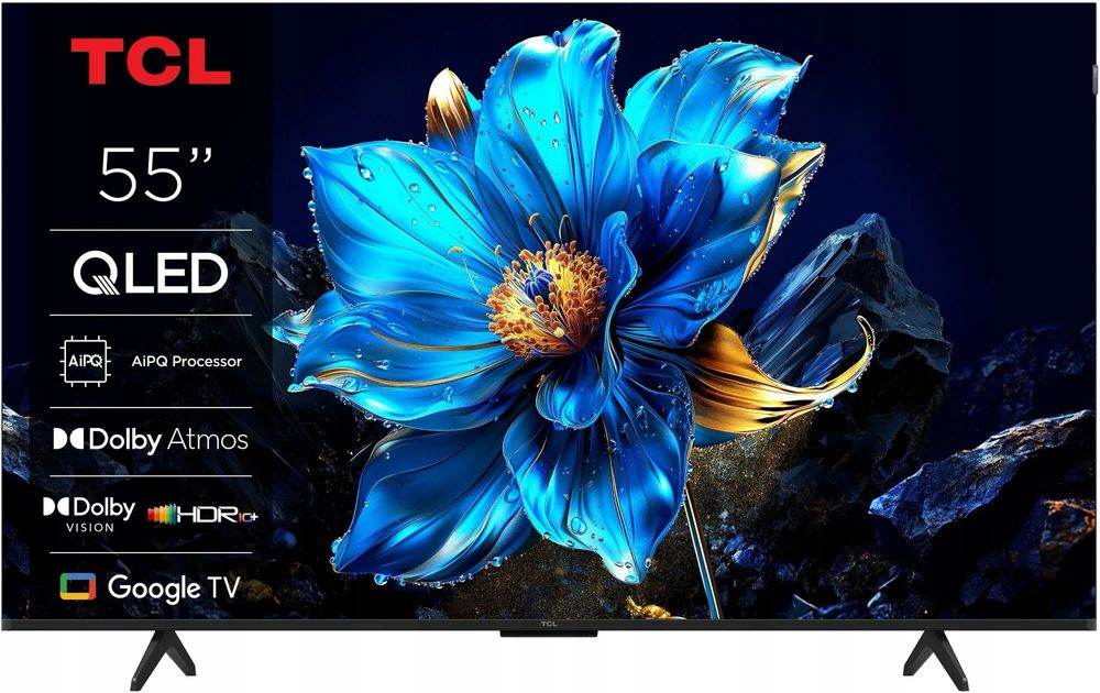 Telewizor 55" TCL 55P79K QLED 4K (Google TV, Dolby Atmos) - stan bardzo dobry