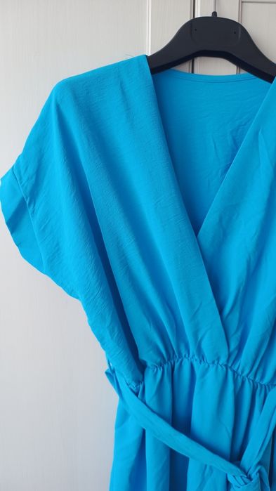 Niebieska sukienka elegancka maxi M