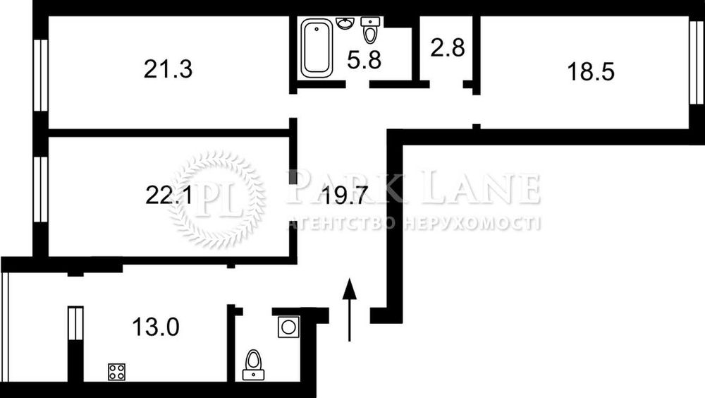 Продаж трьохкімнатної квартири в ЖК Ярославів Град без ремонту