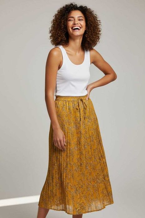 Длинная плиссированная шифоновая летняя юбка Mango, р. М/L