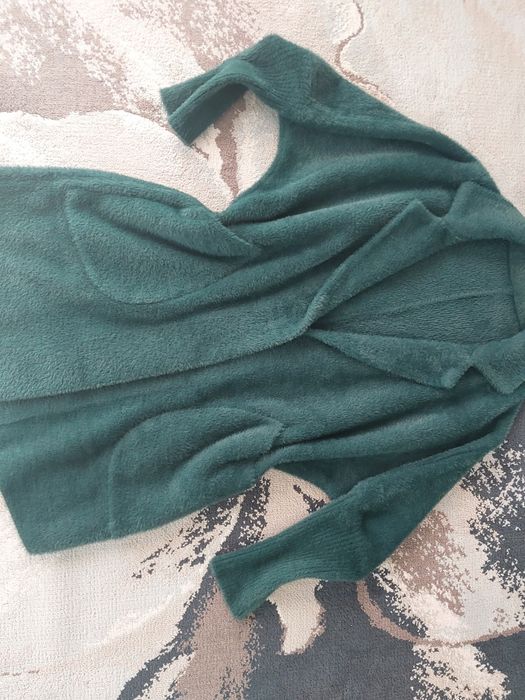 Płaszczyk alpaka petrol oversize