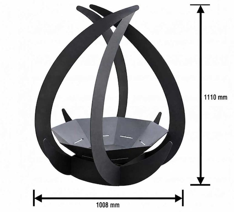 Palenisko XL Ogrordowe Czarne Dekoracyjne 110cm