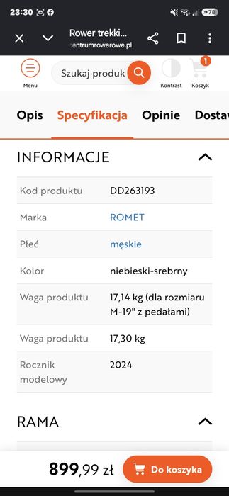 Rower trekkingowy ROMET Wagant L