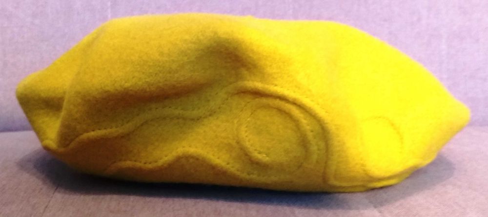 Beret damski groszek limonka