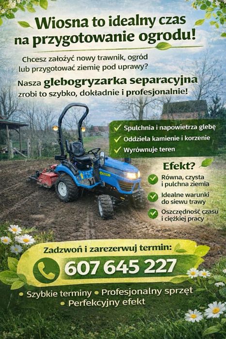 Usługi glebogryzarką separacyjną, glebogryzarka separacyjna