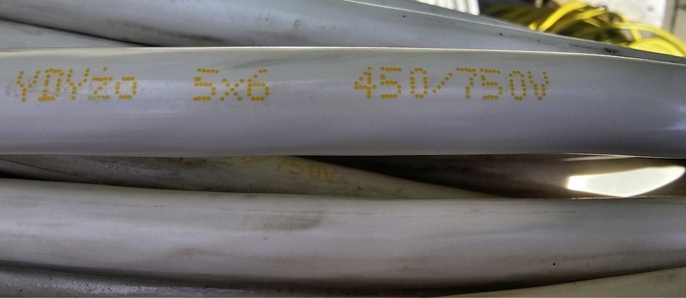 Przewód kabel  elektryczny YDYżo 5x6 mm² 450/750V – odcinki 20-48 mb