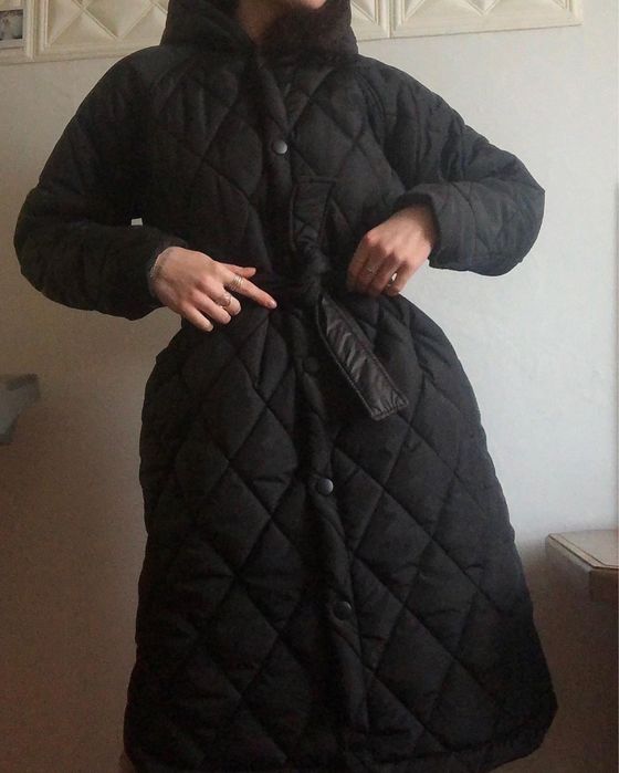 Куртка пуховик зимняя с поясом