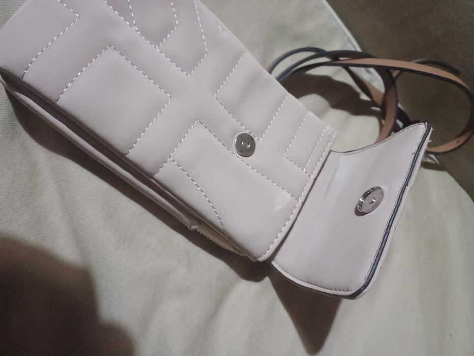 Bolsa creme com alça