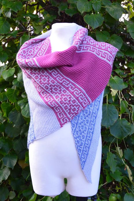 Chusta ręcznie dziana na drutach