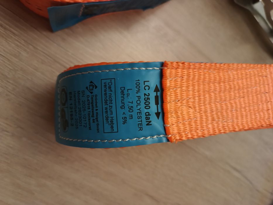 Nowe Pasy transportowe 10 m. Wzmocnione klamry 5 sztuk