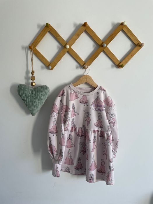 Sukienka 104/110 bawełna dresowa pudrowy róż księżniczka George newbie