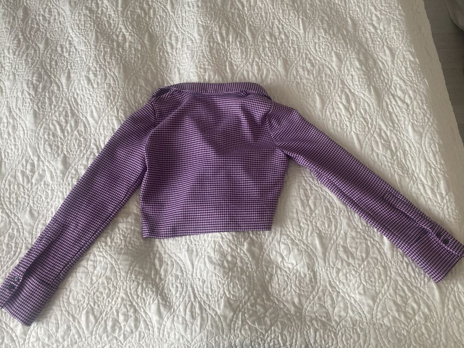 Zara Long Shirt Black And Pink Size M