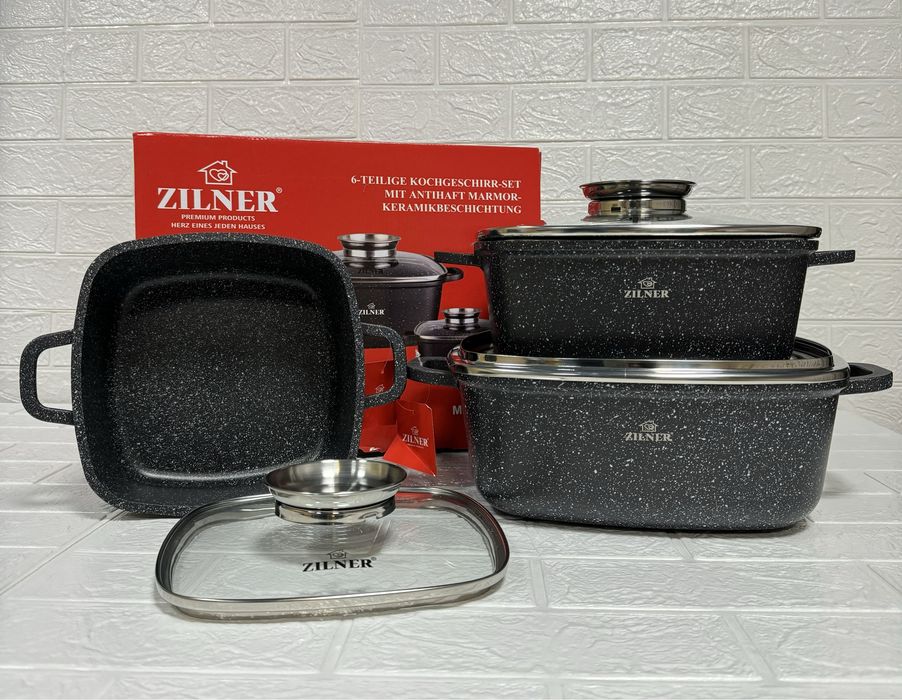 Zestaw garnków/ brytfanek Zilner.6el. nowy
