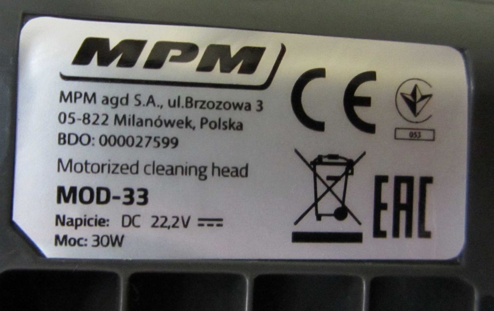 Turboszczotka do odkurzacza MPM-MOD 33