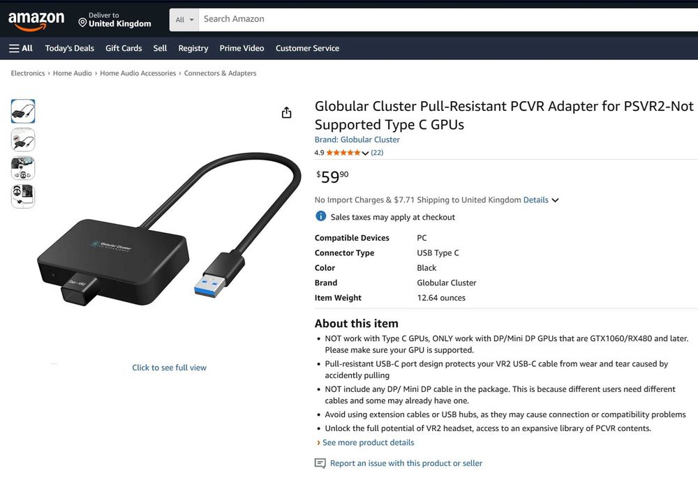 ‼️ Адаптер PlayStation VR2 PC Adapter \ Globular Cluster PS VR2 (USA)