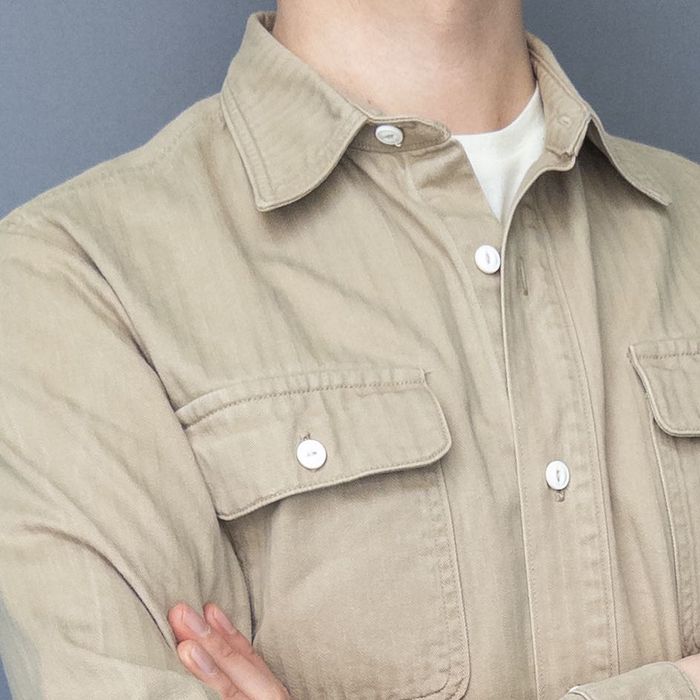 Benzak, koszula overshirt, workwear, beżowa, roz. S, Made in Portugal