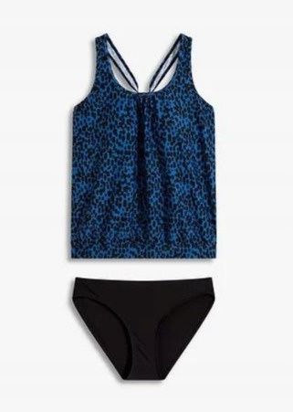 B.P.C tankini granatowo-czarne w cętki z figami r.46