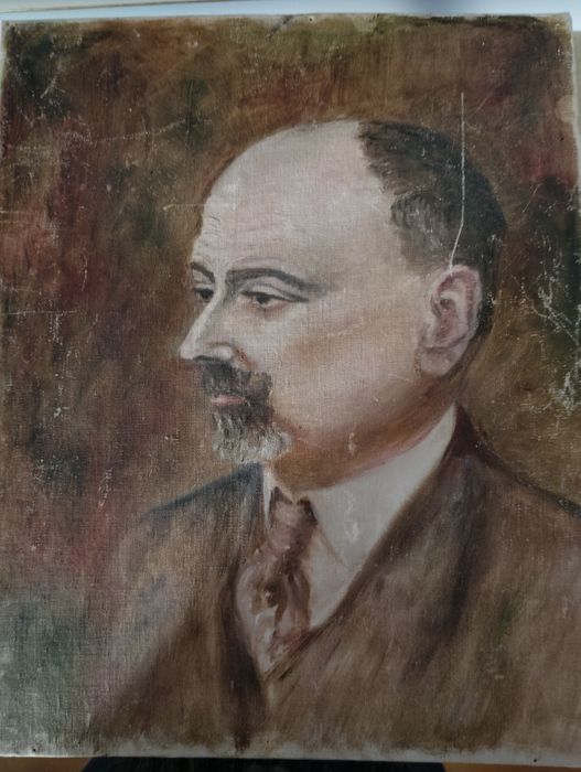 Retrato vintage pintado a óleo