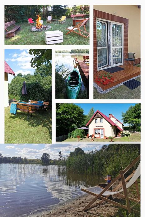 Dom nad jeziorem Czarna Kuta Mazury Agroturystyka 7 miejsc, własna linia brzegowa Sauna
