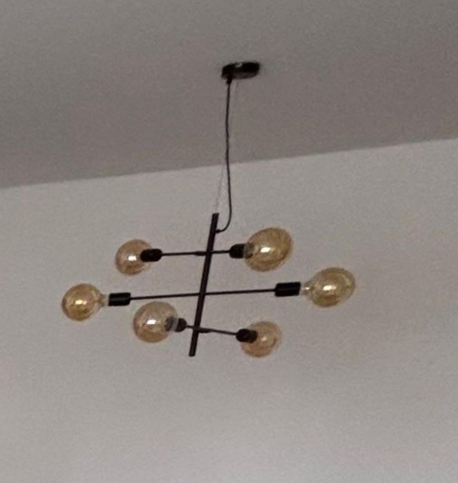 Candeeiro suspensão industrial 6 luzes