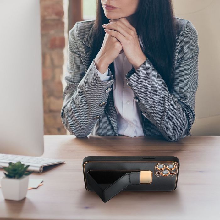 Etui Leather Kickstand do Xiaomi Redmi 13c Black