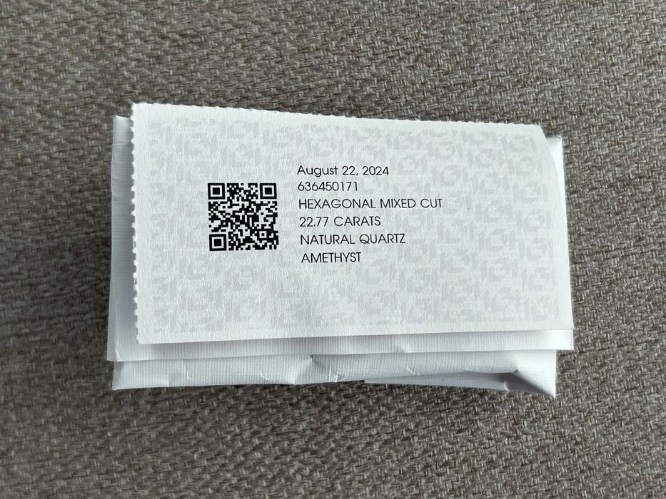 Ametyst  22.77 Ct - certyfikat IGI (amethyst)