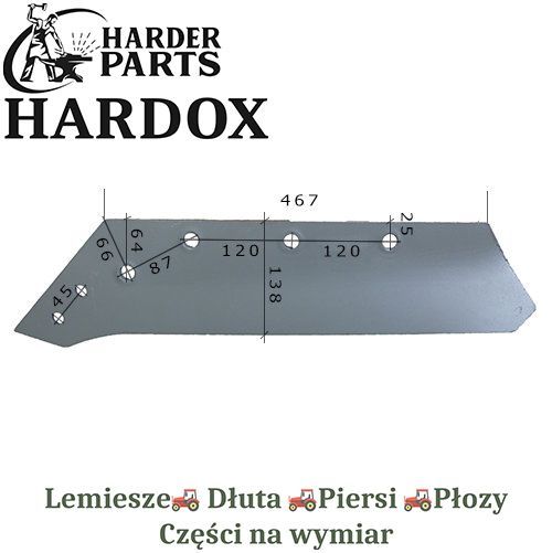 Lemiesz 16 Pottinger HARDOX 93077.221 części pługa 2Xlepsze niż Borowe