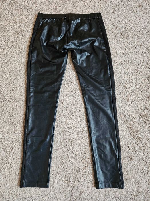 Czarne obcisłe spodnie / legginsy z lampasem Tezenis rozm. M/38