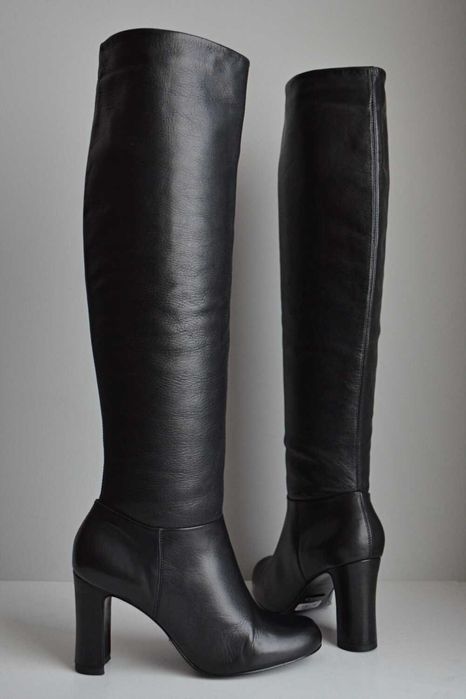 Kozaki Cate Gray z WYSOKĄ cholewką do kolana 38