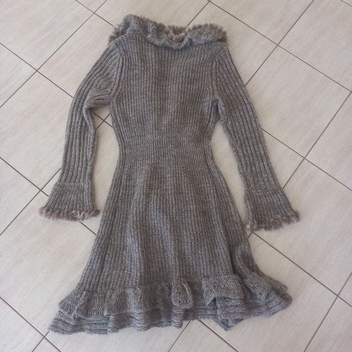 Moherowy  damski  długi  sweter-s-36-35% acryl.35% moher.30% woll