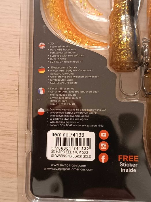 Savage Gear 3D Hard Eel (Black gold)